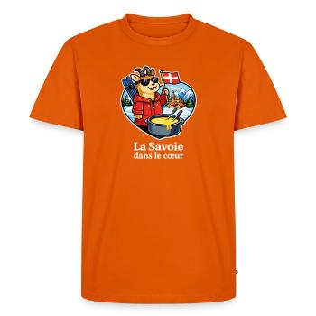 Savoie Fondue Alpine La Savoie dans le Cœur - T-shirt Premium bio Homme - orange  - Devant - Nico (187cm)