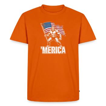 America Bigfoot Drôle 4 juillet Bigfoot Ameri - T-shirt Premium bio Homme - orange  - Devant - Nico (187cm)
