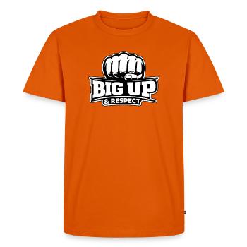 Night & Day Big Up & Respect - Men's Premium Organic T-Shirt - orange  - Front - Nico (187cm)