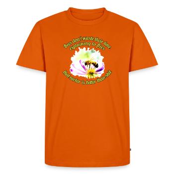 Bees & Flies - Men's Premium Organic T-Shirt - orange  - Front - Nico (187cm)