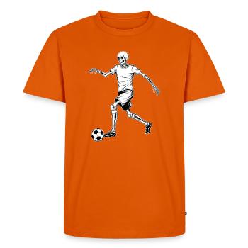 Skeleton Footballer Line Art - Men's Premium Organic T-Shirt - orange  - Front - Nico (187cm)