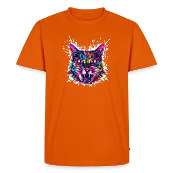 Cat Art Graffiti - Men's Premium Organic T-Shirt - orange  - Front - Nico (187cm)