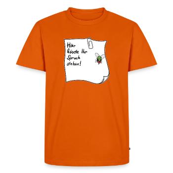 Notes – This could be your saying - Men's Premium Organic T-Shirt - orange  - Front - Nico (187cm)