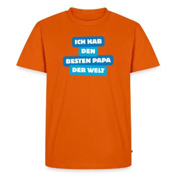 Meilleur papa du monde – T-shirt de famille - T-shirt Premium bio Homme - orange  - Devant - Nico (187cm)
