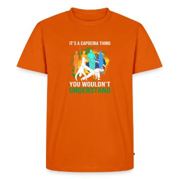 Capoeira - Men's Premium Organic T-Shirt - orange  - Front - Nico (187cm)