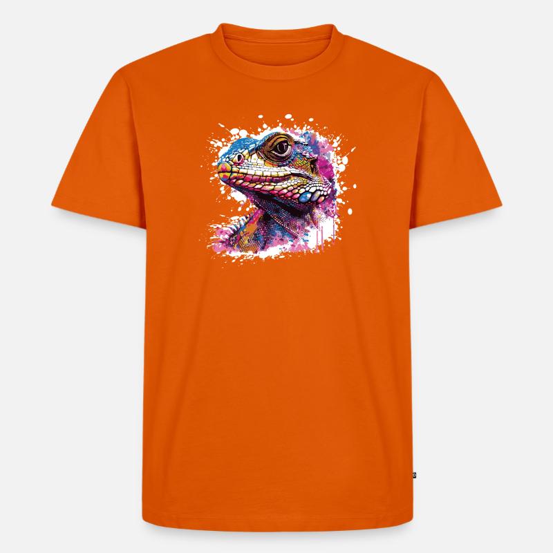 Echse Graffiti  - Männer Premium Bio T-Shirt - Orange 