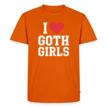 I Love Goth Girls - Men's Premium Organic T-Shirt - orange  - Front - Nico (187cm)