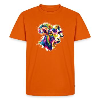 Colorful ram head - Men's Premium Organic T-Shirt - orange  - Front - Nico (187cm)