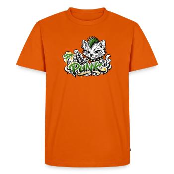 Punkkatz Graffiti Mohawk - T-shirt Premium bio Homme - orange  - Devant - Nico (187cm)