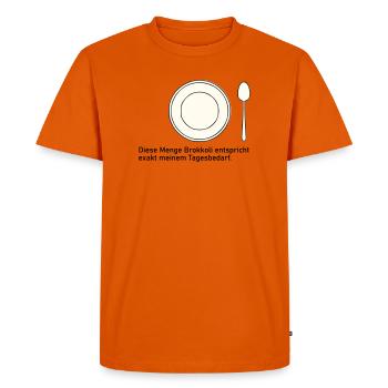Daily Value of Broccoli - Men's Premium Organic T-Shirt - orange  - Front - Nico (187cm)