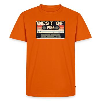 Best Of 1986 Retro Cassette - Men's Premium Organic T-Shirt - orange  - Front - Nico (187cm)