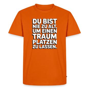 Conception de Dream Burst Never Too Old - T-shirt Premium bio Homme - orange  - Devant - Nico (187cm)