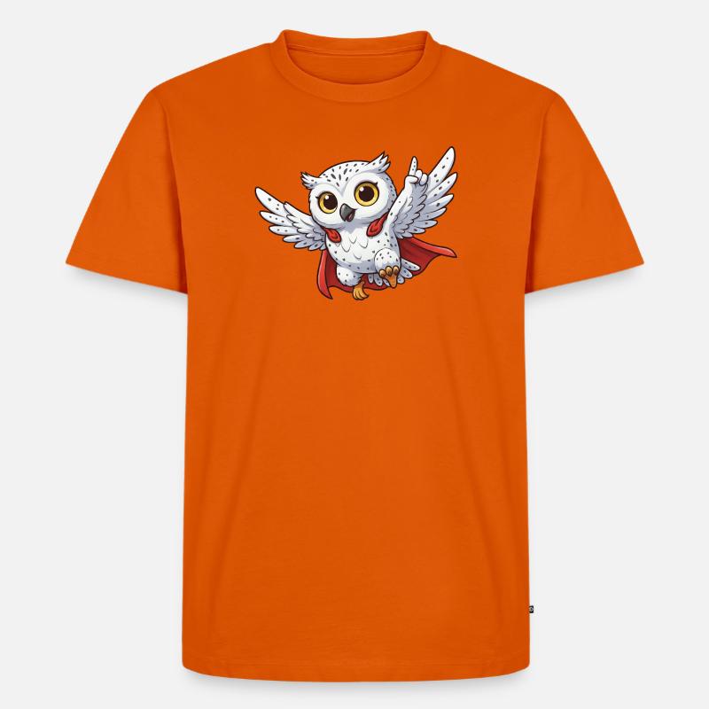 Coole Eule Motivationssprüche Held Schneeeule - Männer Premium Bio T-Shirt - Orange 