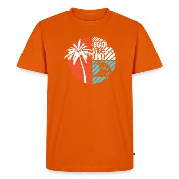 Beach Vibes Only Tropical Palm Circle Design - Men's Premium Organic T-Shirt - orange  - Front - Nico (187cm)