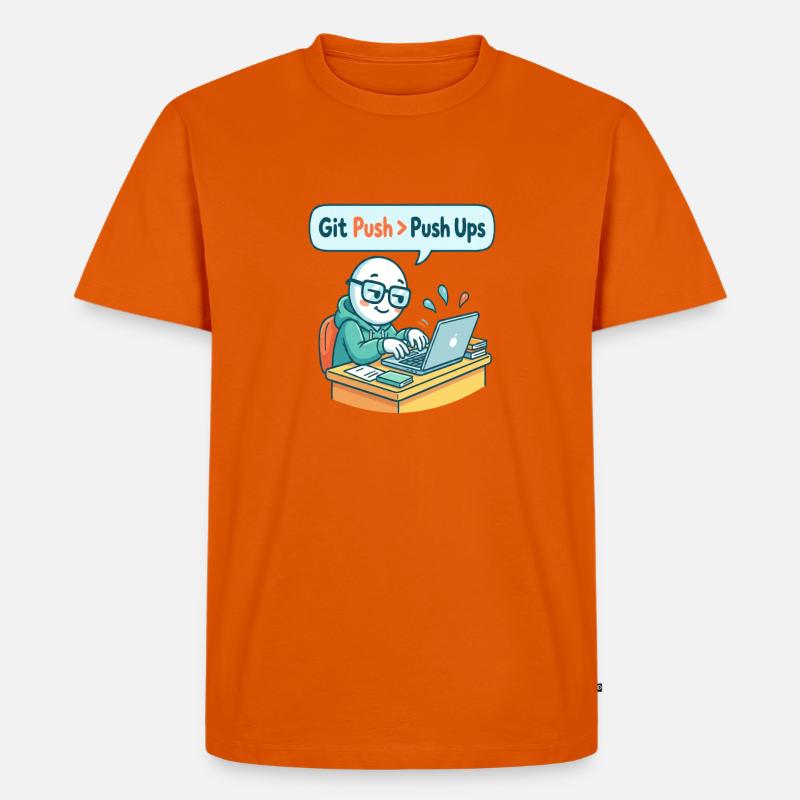 Git Push > Push Ups - Männer Premium Bio T-Shirt - Orange 