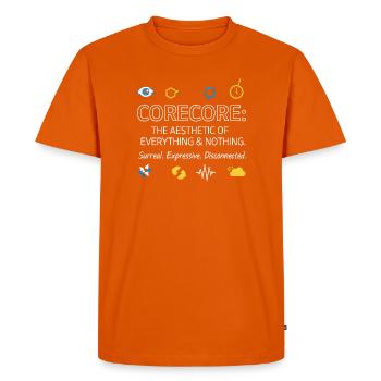 Corecore : L’esthétique de tout Collage - T-shirt Premium bio Homme - orange  - Devant - Nico (187cm)
