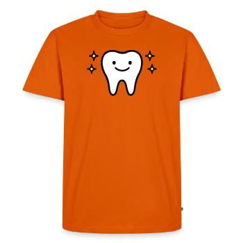 Tooth Cute - Men's Premium Organic T-Shirt - orange  - Front - Nico (187cm)