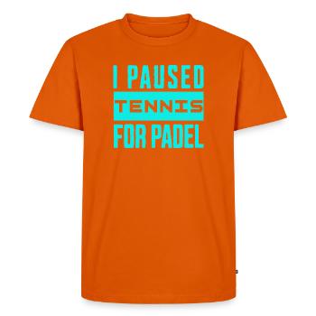 Tennis & Padel Hoodie, for real racquet fans - Men's Premium Organic T-Shirt - orange  - Front - Nico (187cm)