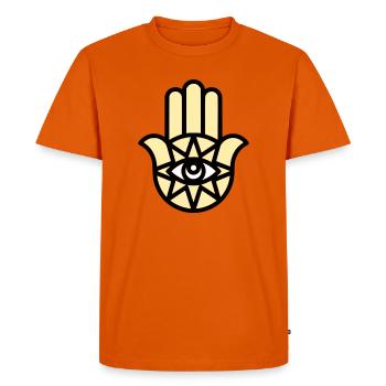 Hamsa Main de Fatima - T-shirt Premium bio Homme - orange  - Devant - Nico (187cm)