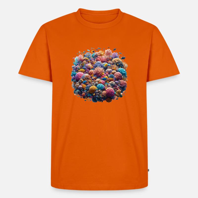 Korallenriff Farbmeer - Männer Premium Bio T-Shirt - Orange 
