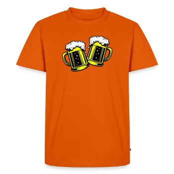 Beer Glass Beer Toast - Men's Premium Organic T-Shirt - orange  - Front - Nico (187cm)