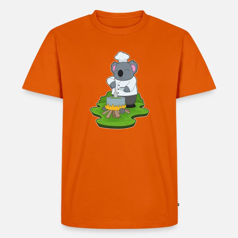 Koala Koch Kochtopf Kochen - Männer Premium Bio T-Shirt - Orange 