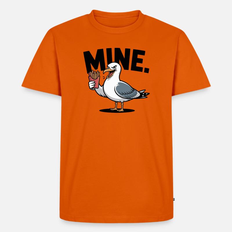 Grumpy Seagull mit Pommes - Männer Premium Bio T-Shirt - Orange 