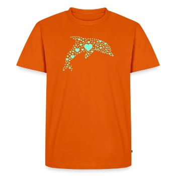 Dolphin Heart Pattern - Men's Premium Organic T-Shirt - orange  - Front - Nico (187cm)