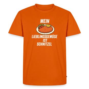 Amoureux de la bouffe du schnitzel - T-shirt Premium bio Homme - orange  - Devant - Nico (187cm)