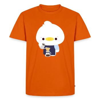 Kawaii Barista Duck - Men's Premium Organic T-Shirt - orange  - Front - Nico (187cm)