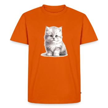 Fluffy Kitten Portrait - Men's Premium Organic T-Shirt - orange  - Front - Nico (187cm)