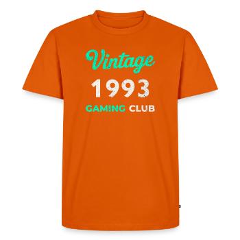 Vintage 1993 – Année de naissance rétro du Gaming Club - T-shirt Premium bio Homme - orange  - Devant - Nico (187cm)