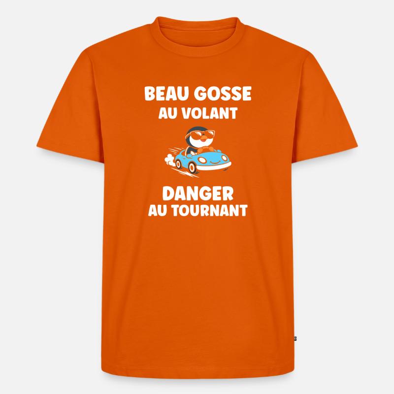 Führerschein-Humor - Männer Premium Bio T-Shirt - Orange 