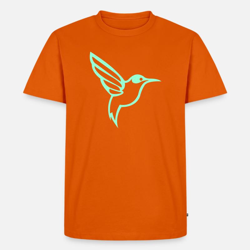 Kolibri Vogel - Männer Premium Bio T-Shirt - Orange