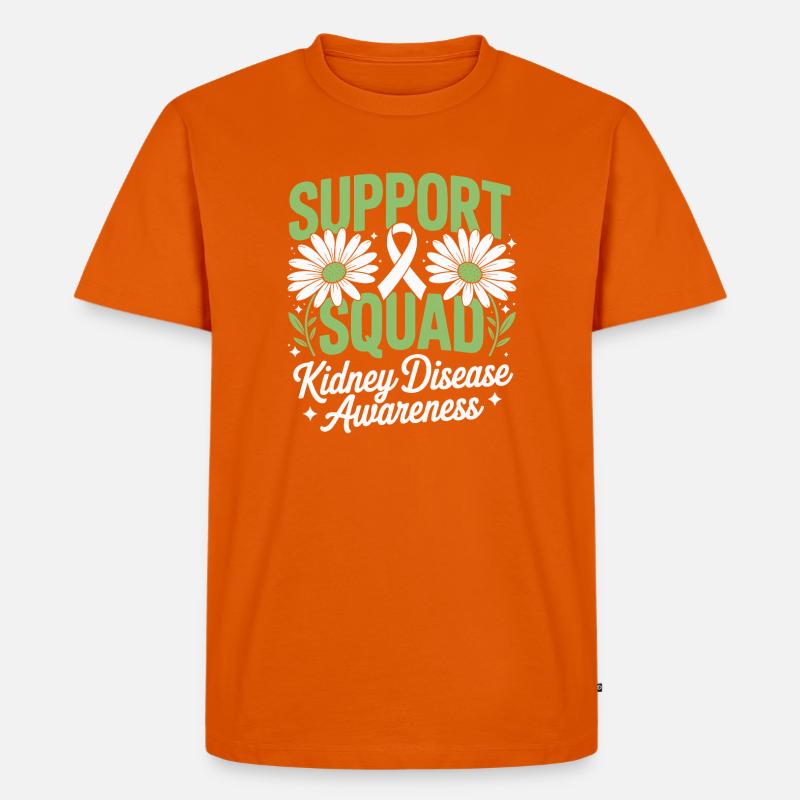 Nierenbewusstsein des Support Squad - Männer Premium Bio T-Shirt - Orange 