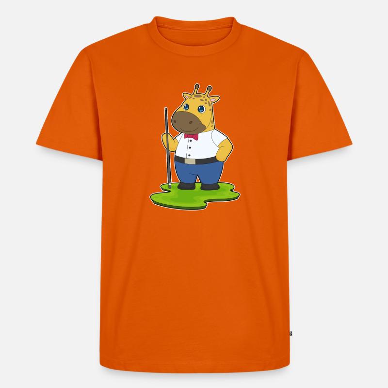 Giraffe Billiard Queue Sport - Männer Premium Bio T-Shirt - Orange 