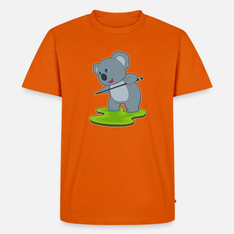 Koala Billiard Queue Sport - Männer Premium Bio T-Shirt - Orange 