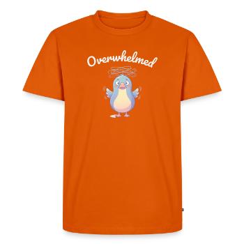 Style dessin animé d’oiseau dépassé - T-shirt Premium bio Homme - orange  - Devant - Nico (187cm)