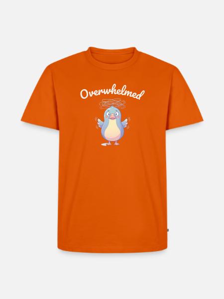 Overwhelmed Bird Cartoon Style - Men's Premium Organic T-Shirt - orange