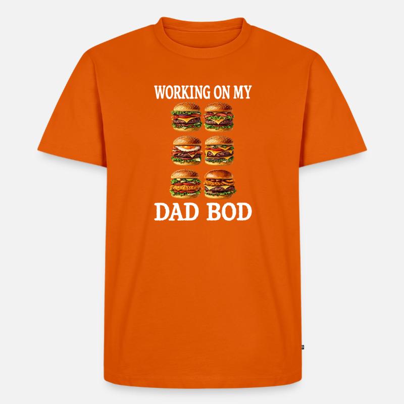 Dad Bod Burger Grid - Männer Premium Bio T-Shirt - Orange