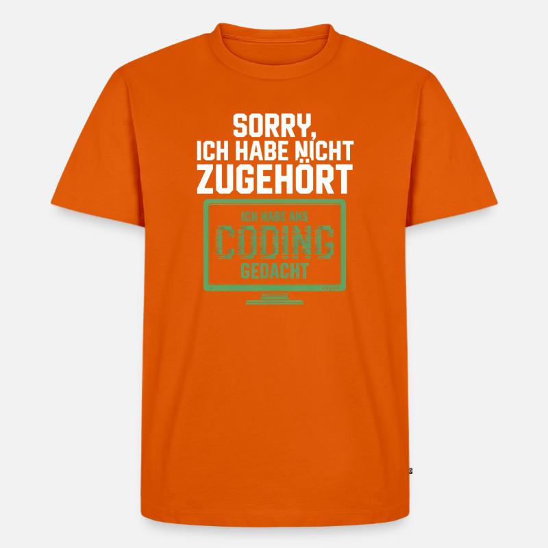 Sorry, ich habe Coding gedacht - Männer Premium Bio T-Shirt - Orange 