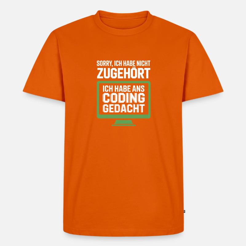 Codage : Penser au lieu d’appartenir - T-shirt Premium bio Homme - orange 