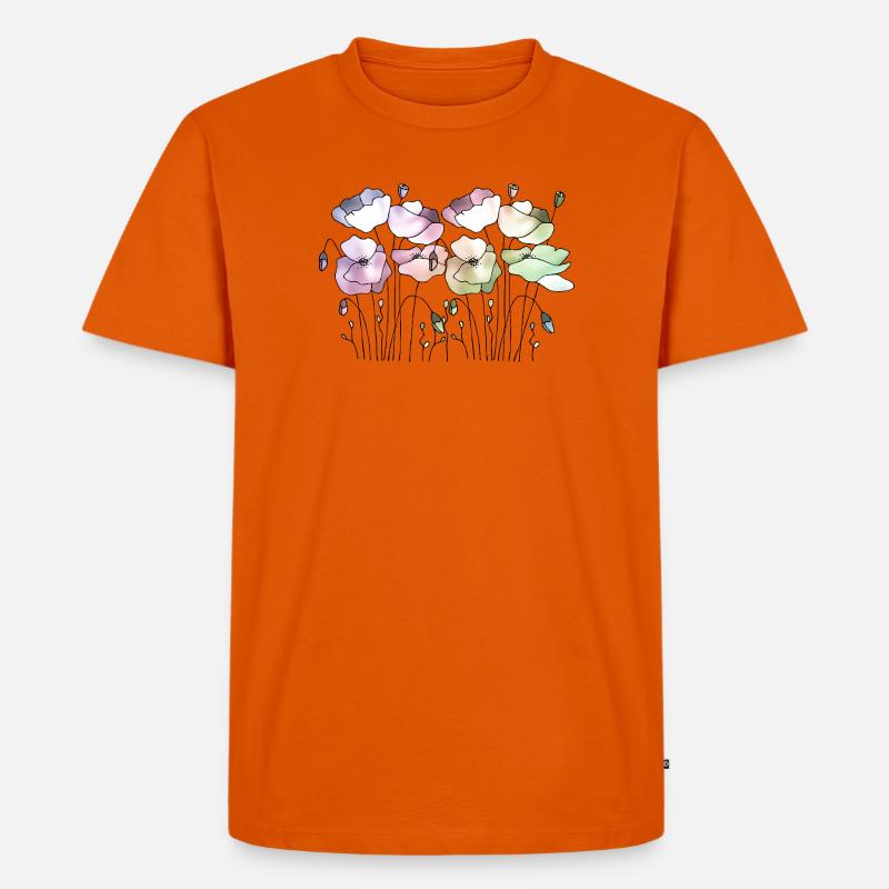 Blumen - Männer Premium Bio T-Shirt - Orange 