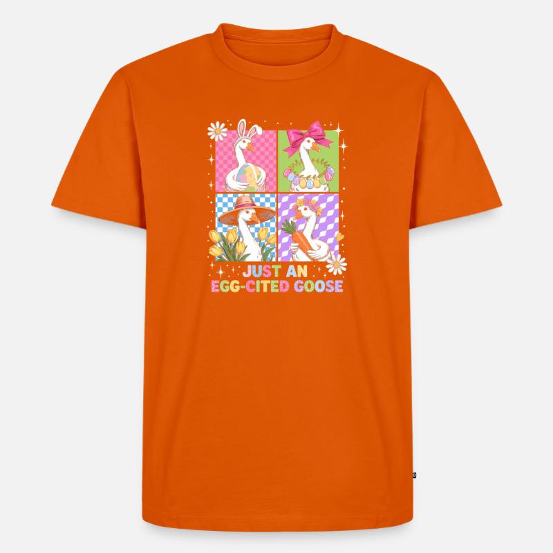 Eierfreudige Gans im Vier Panel - Männer Premium Bio T-Shirt - Orange 