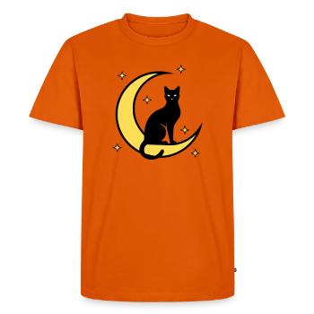Cat Moon Stars Witchcraft - Men's Premium Organic T-Shirt - orange  - Front - Nico (187cm)