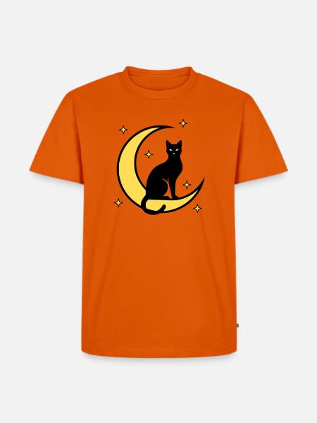 Cat Moon Stars Witchcraft - Men's Premium Organic T-Shirt - orange