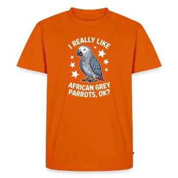 Expressions du perroquet gris Drôle de cadeau du perroquet gris - T-shirt Premium bio Homme - orange  - Devant - Nico (187cm)