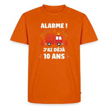 10 ans - T-shirt Premium bio Homme - orange  - Devant - Nico (187cm)