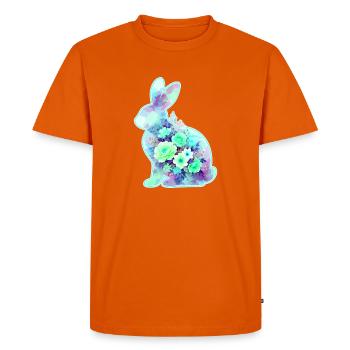 Fleurs aquarelles de lapin à Pâques - T-shirt Premium bio Homme - orange  - Devant - Nico (187cm)