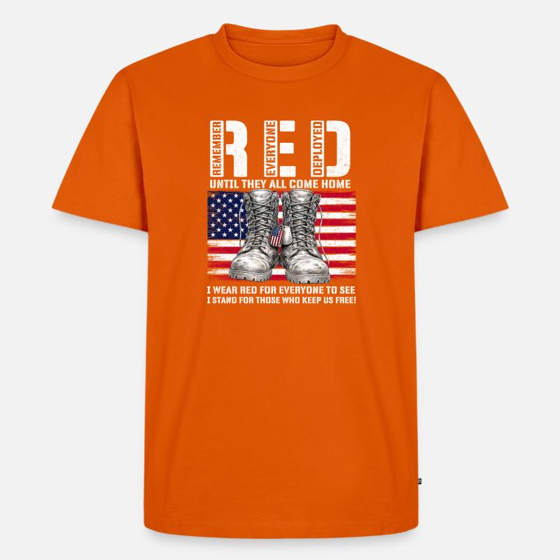 RED Friday Remember Everyone Deployed Home - Männer Premium Bio T-Shirt - Orange 